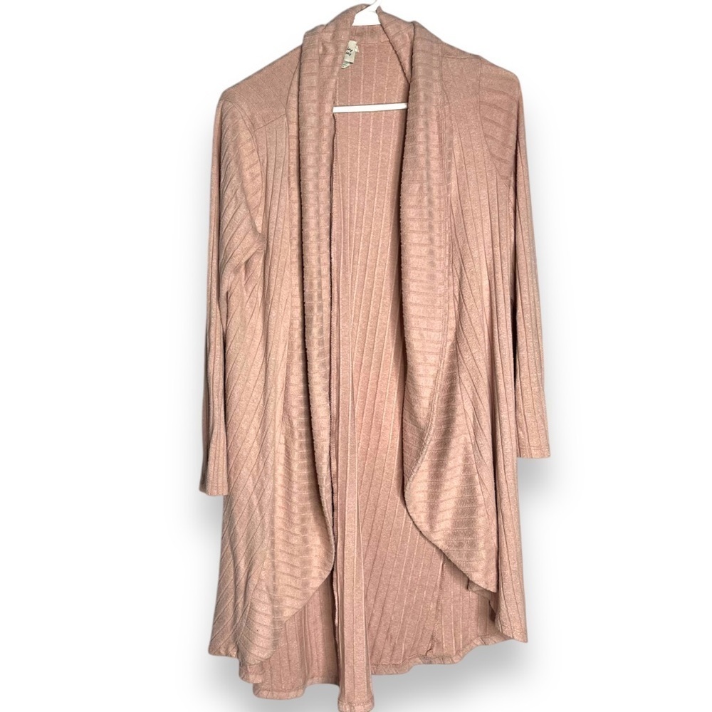 Anthro Saturday Sunday Sweater Size Small Pink Open Front Long Sleeve Draped